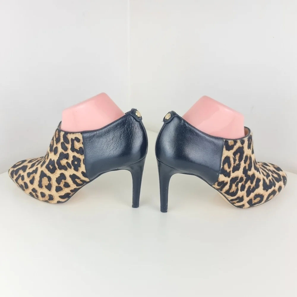 Michael Kors Leopard Print Haircalf Ankle Boots Size 9.5M Leather - Picture 8 of 14
